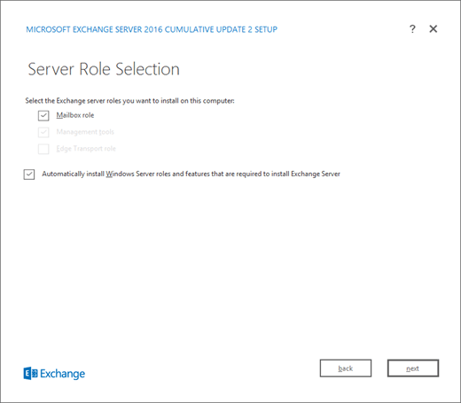 تنظیمات نصب Microsoft Exchange 